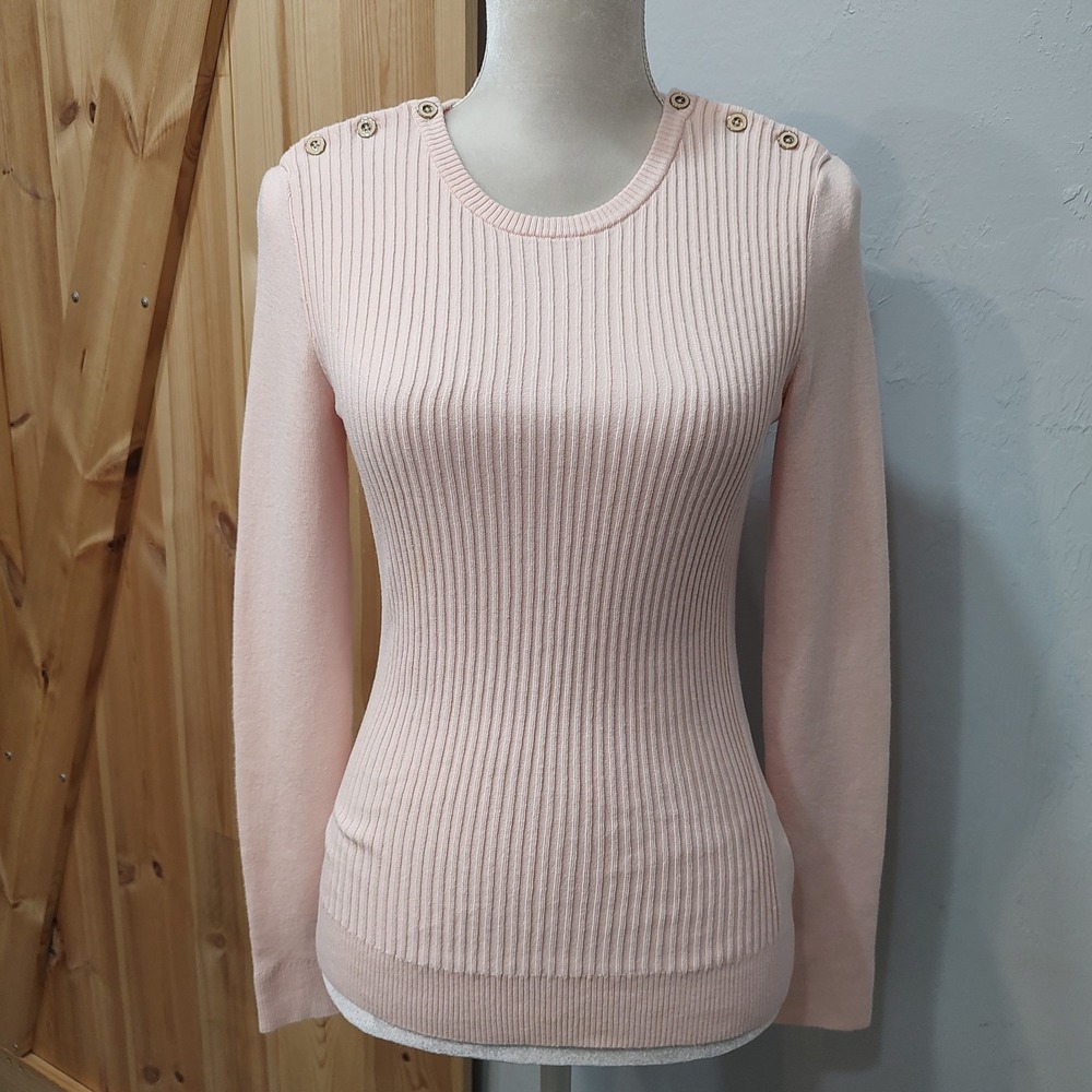 J. McLaughlin Women Pink Small Cotton Modal Knit Long Sleeve Sweater Soft Girl